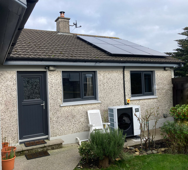 Upgraded home with heat pump and solar panels